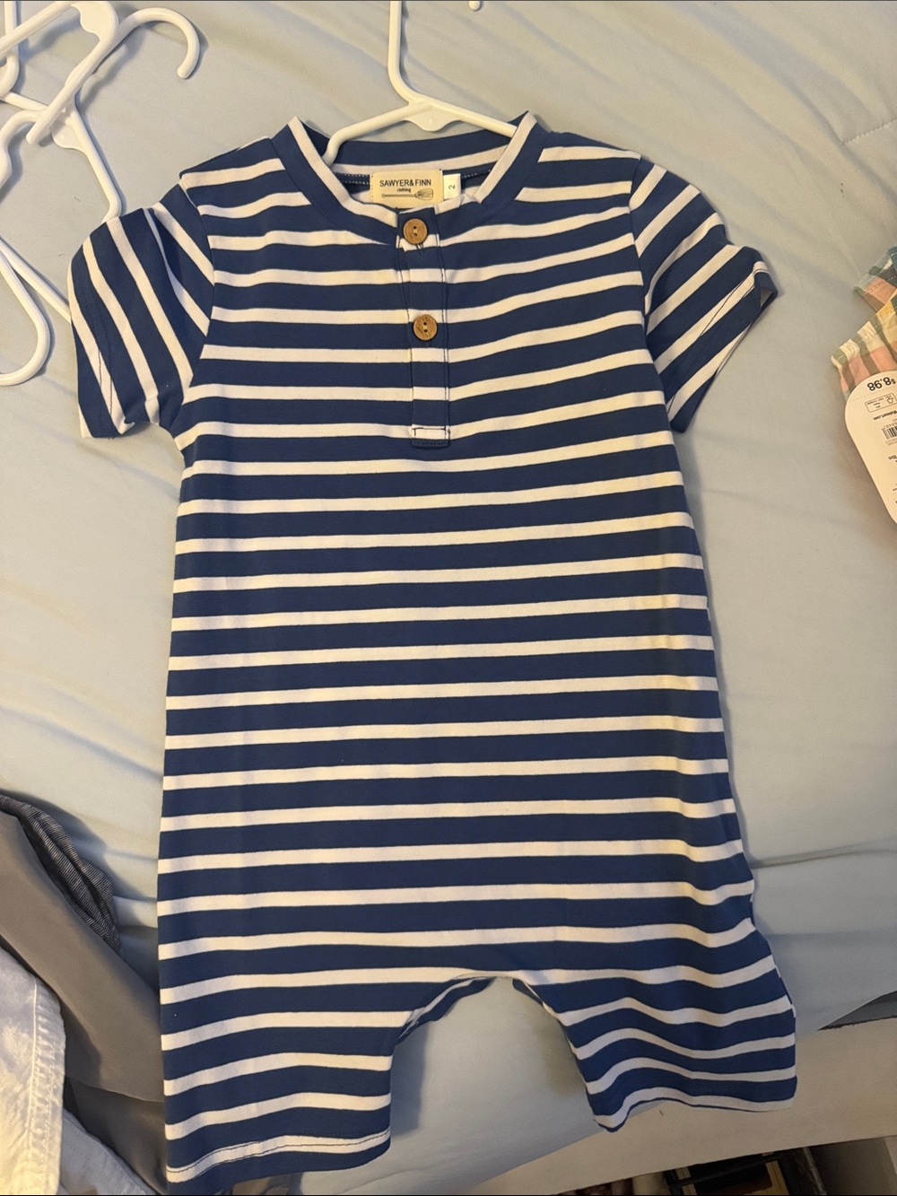 Sawyer and Finn size 2T one piece romper.